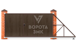 Откатные дачные ворота 2500×3000 ЗМК-7331