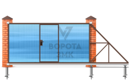 Ворота откатные под ключ 3500×2000 на винтовых сваях ЗМК-7595