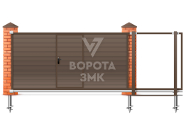 Ворота откатные 8 метров 8000×2900 с калиткой ЗМК-8139