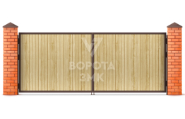 Деревянные распашные ворота 3000×2500 ЗМК-5283