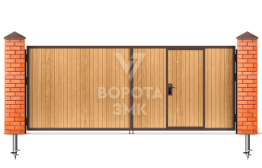 Деревянные распашные ворота 3000×2750 ЗМК-5275