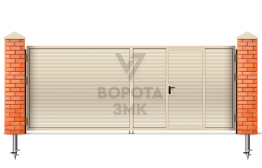 Двухстворчатые распашные металлические ворота 1750×3000 ЗМК-4900